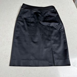 White House Black Market black satin skirt Size 2